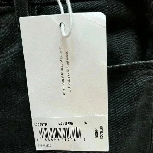 NWT Frame Denim Le Palazzo Exposed Button Wide Leg Jeans Manserra Black 26 - Picture 7 of 7